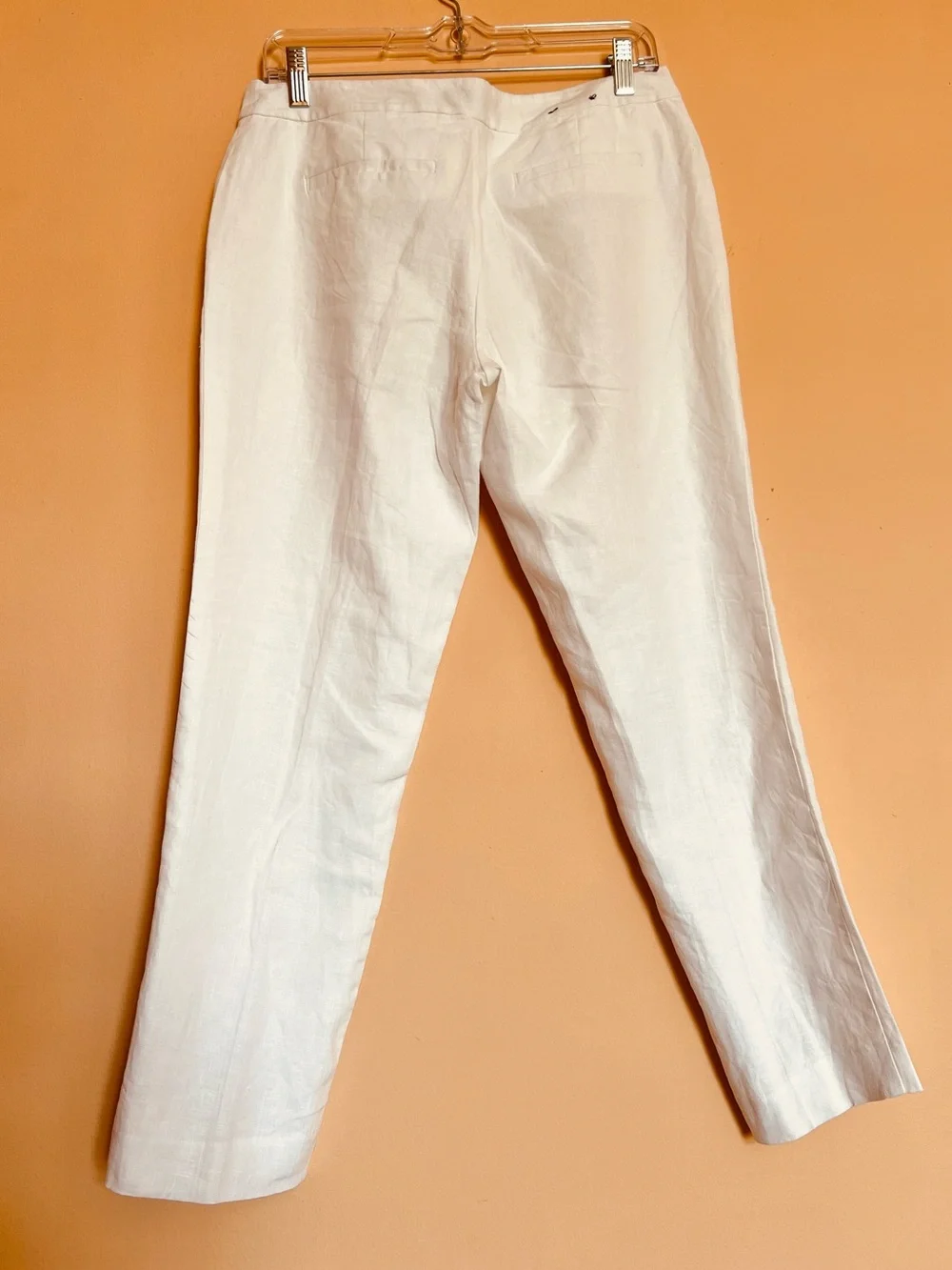 Banana Republic White Linen Tapered Trouser Pants